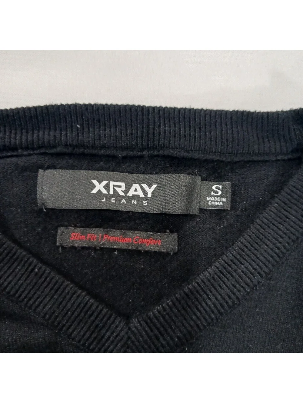 XRAY Jeans Slim Fit Premium Comfort Men's Black Pullover Sweater Size S Chest 37